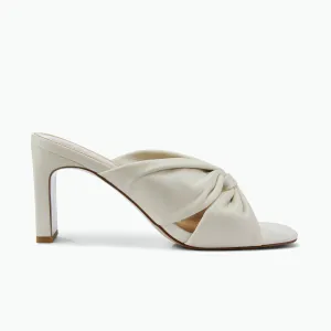 Valerie Sandal Heel | Ivory Leather Essential Style