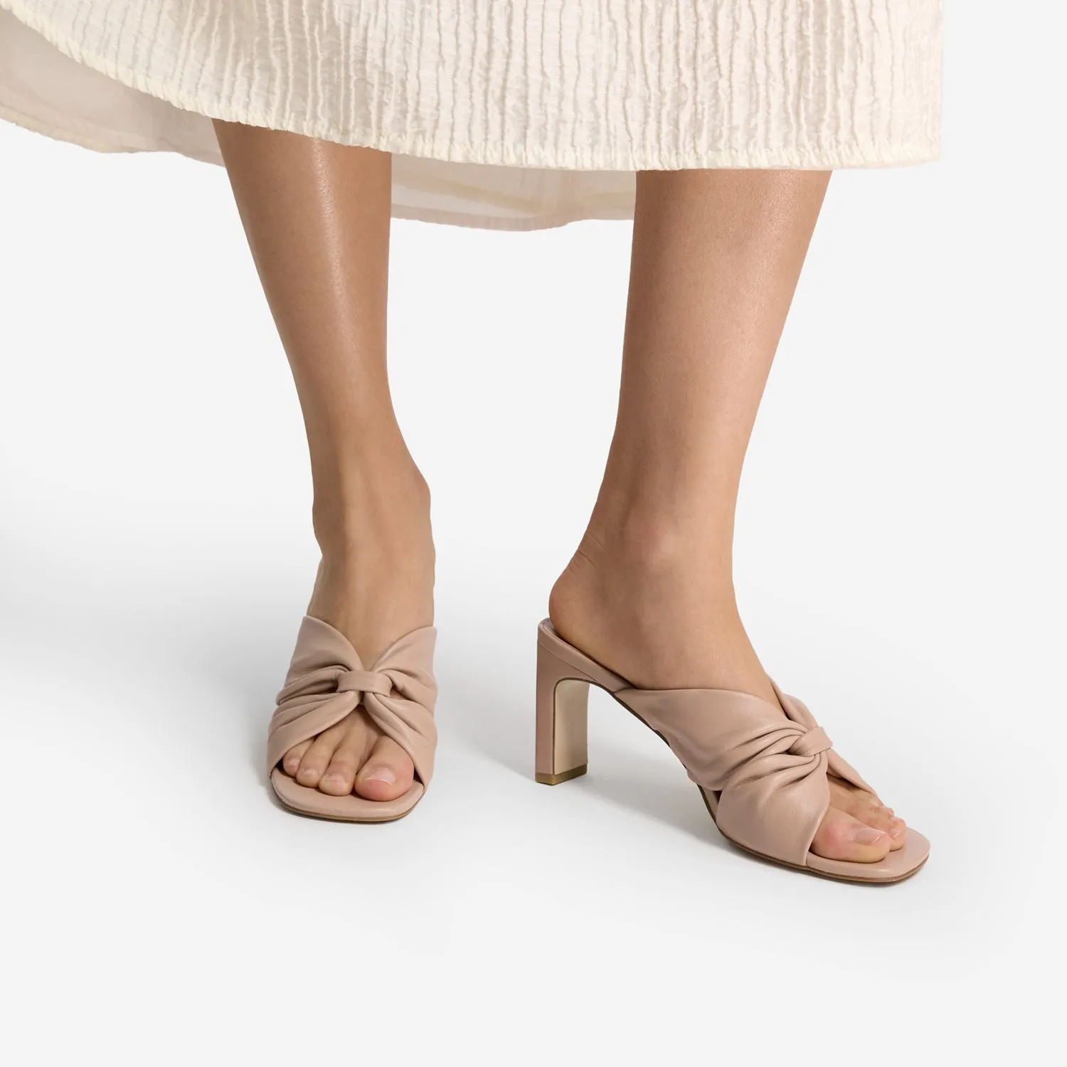 Valerie Sandal Heel | Nude Leather Edgy vibes