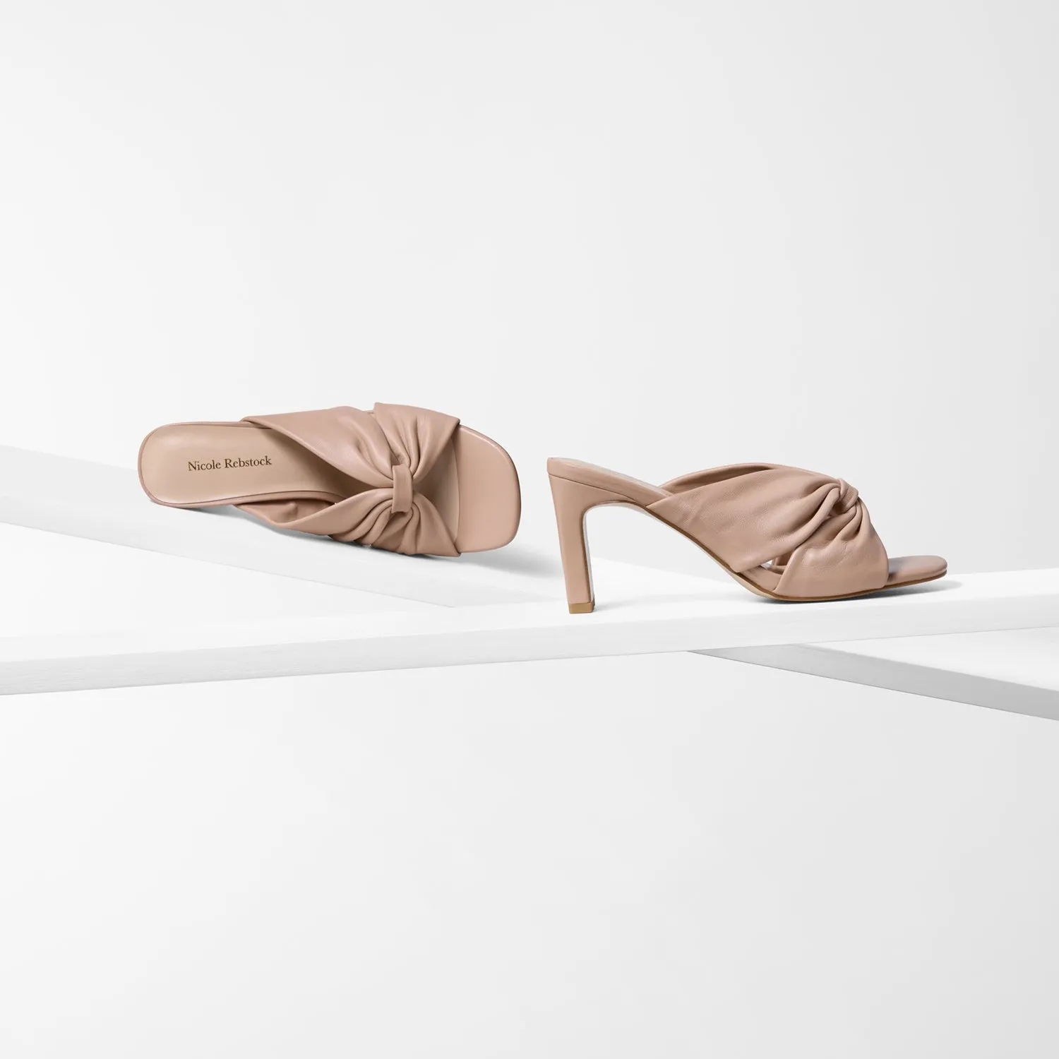 platform Winter Pumps Valerie Sandal Heel | Nude Leather