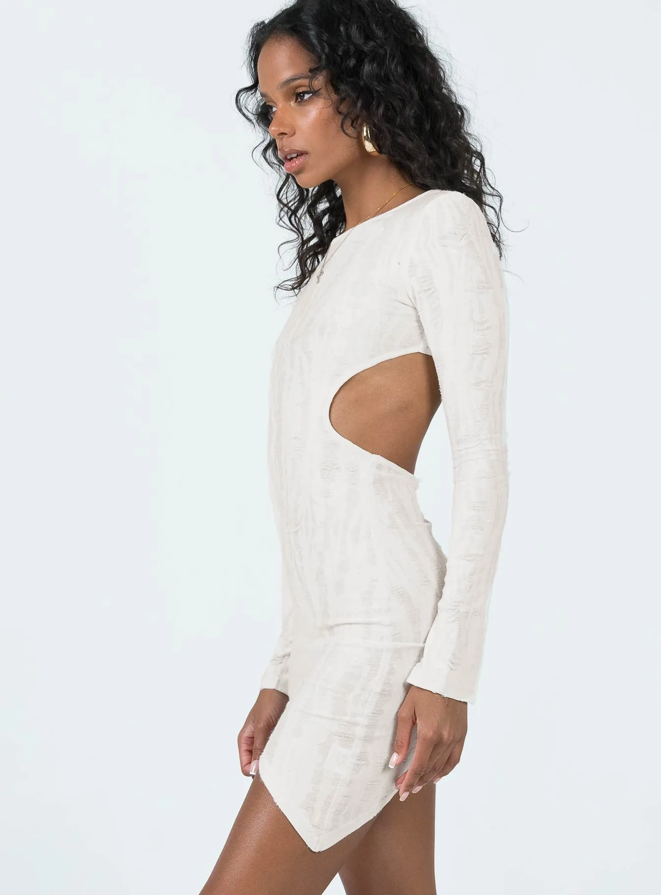 Vanni Mini Dress Cream Dark Tones Lightweight and Breezy