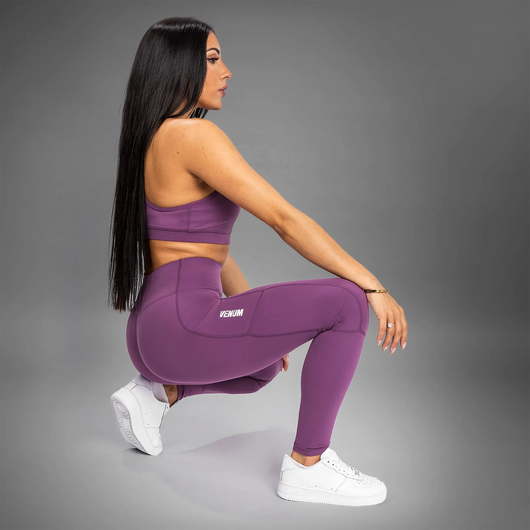 Venum Essential Performance Leggings - Dusky Orchid/Brushed Silver Morning Stretch Durable Stitch