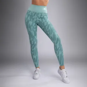 Venum Graffiti Women??s Full-Length Leggings - Aqua Fade Resistant Outdoor Running