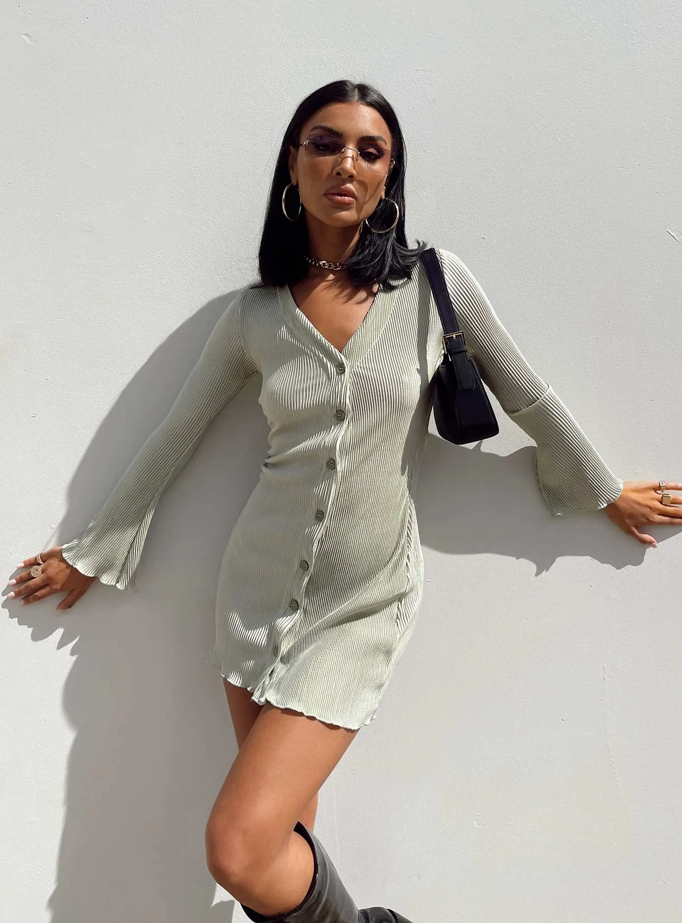 Danyon Mini Dress Green Free Shape Classic Movement