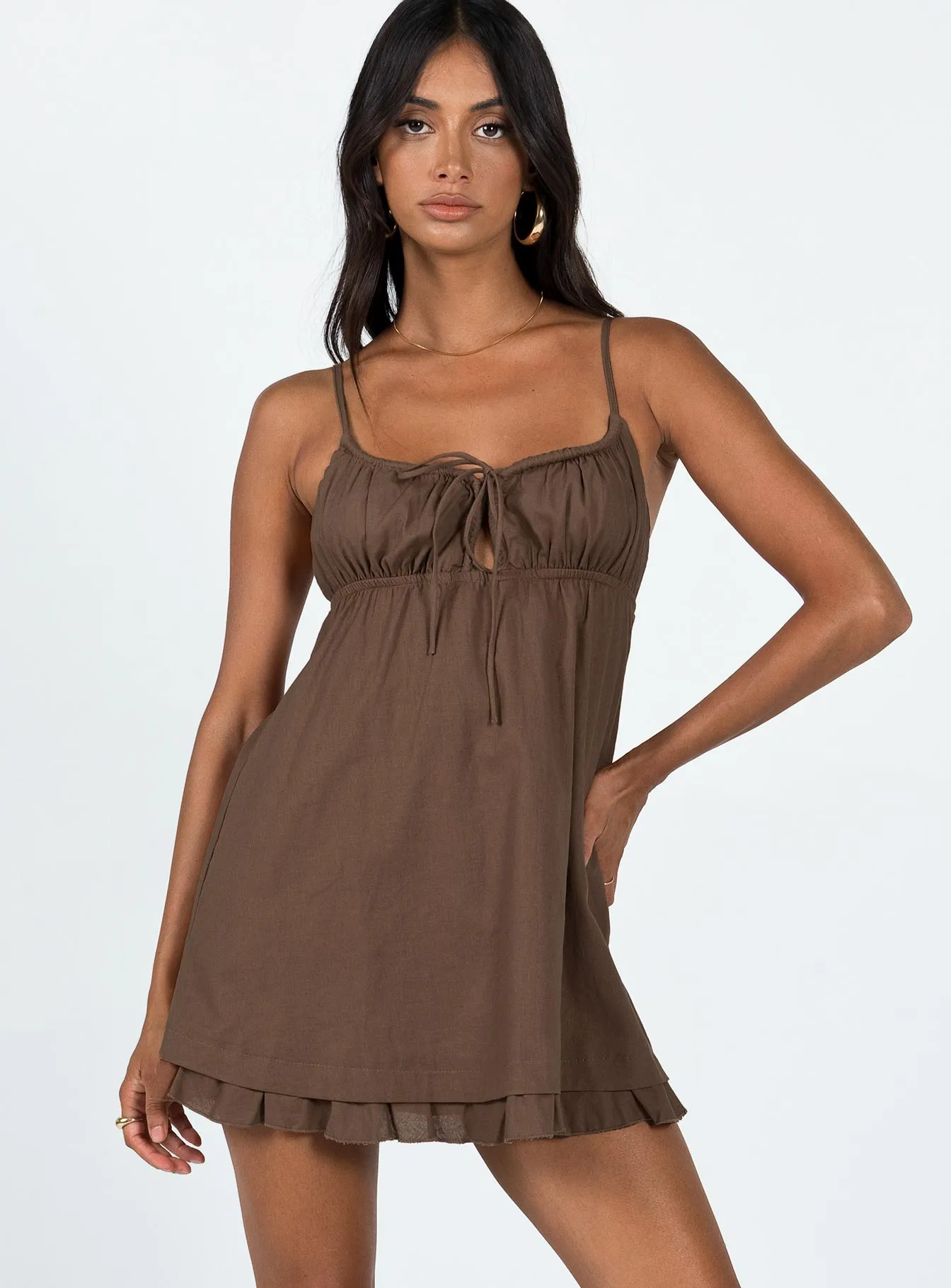 Empress Of Love Mini Dress Brown Comfy and Elegant Relaxed Design