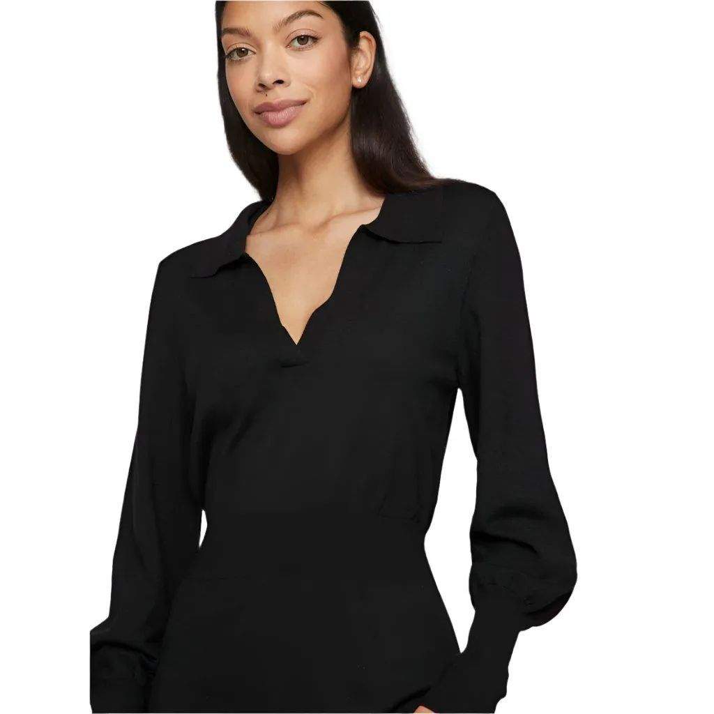 tribal print Versatile Design Vila Womens Comfy L/S Knit Dress Black