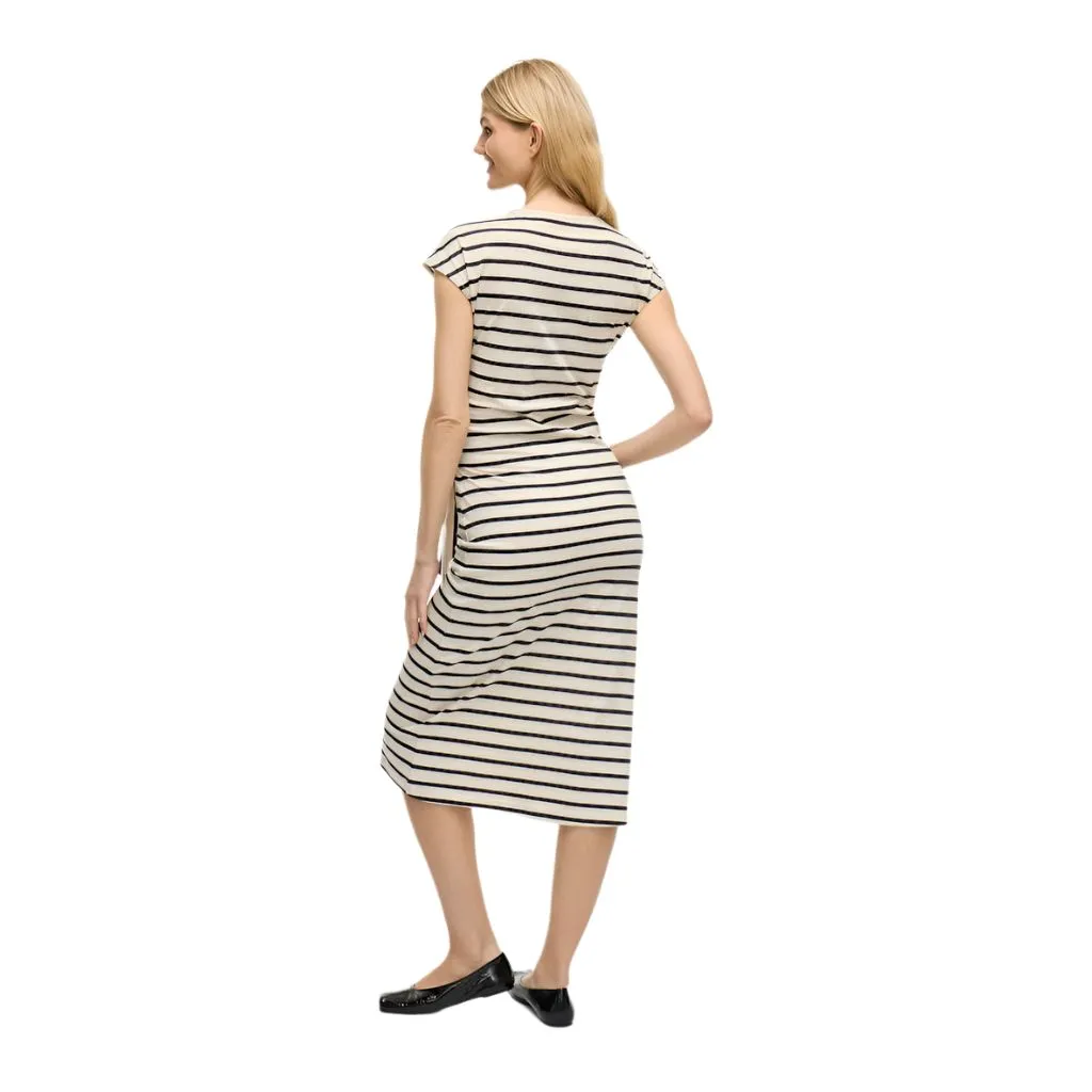 product retro nostalgia Removable Vila Womens Dress Pompia O-Neck Cap Sleeve Mid Birch/Black