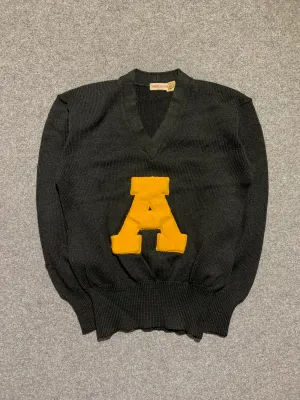 AntiPilling Treatment Weekend Comfort Vintage 70??s Letterman sweater