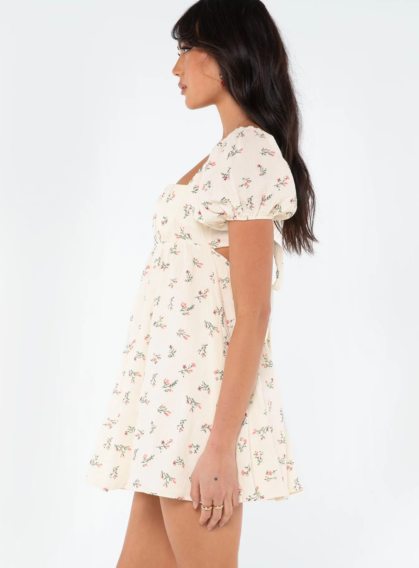Let's Dance Mini Dress White / Floral Minimal Mood