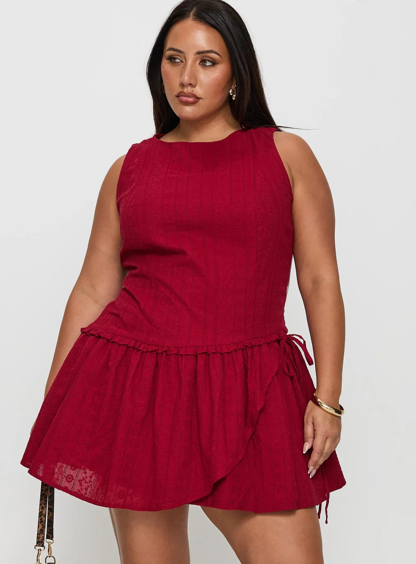 BreathableFabric Quiet Glow Cosie Mini Dress Red Curve
