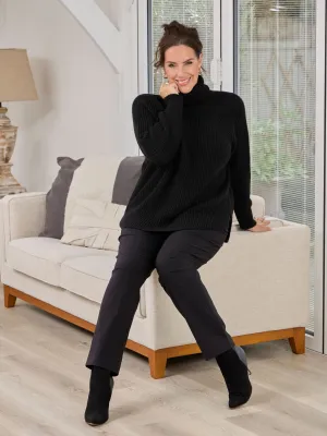 Vivienne Knitted Jumper - Black Compact Knit Structure