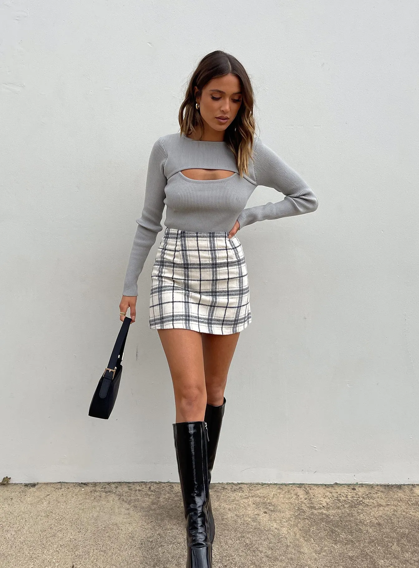 Polished Style Gracia Mini Skirt Check
