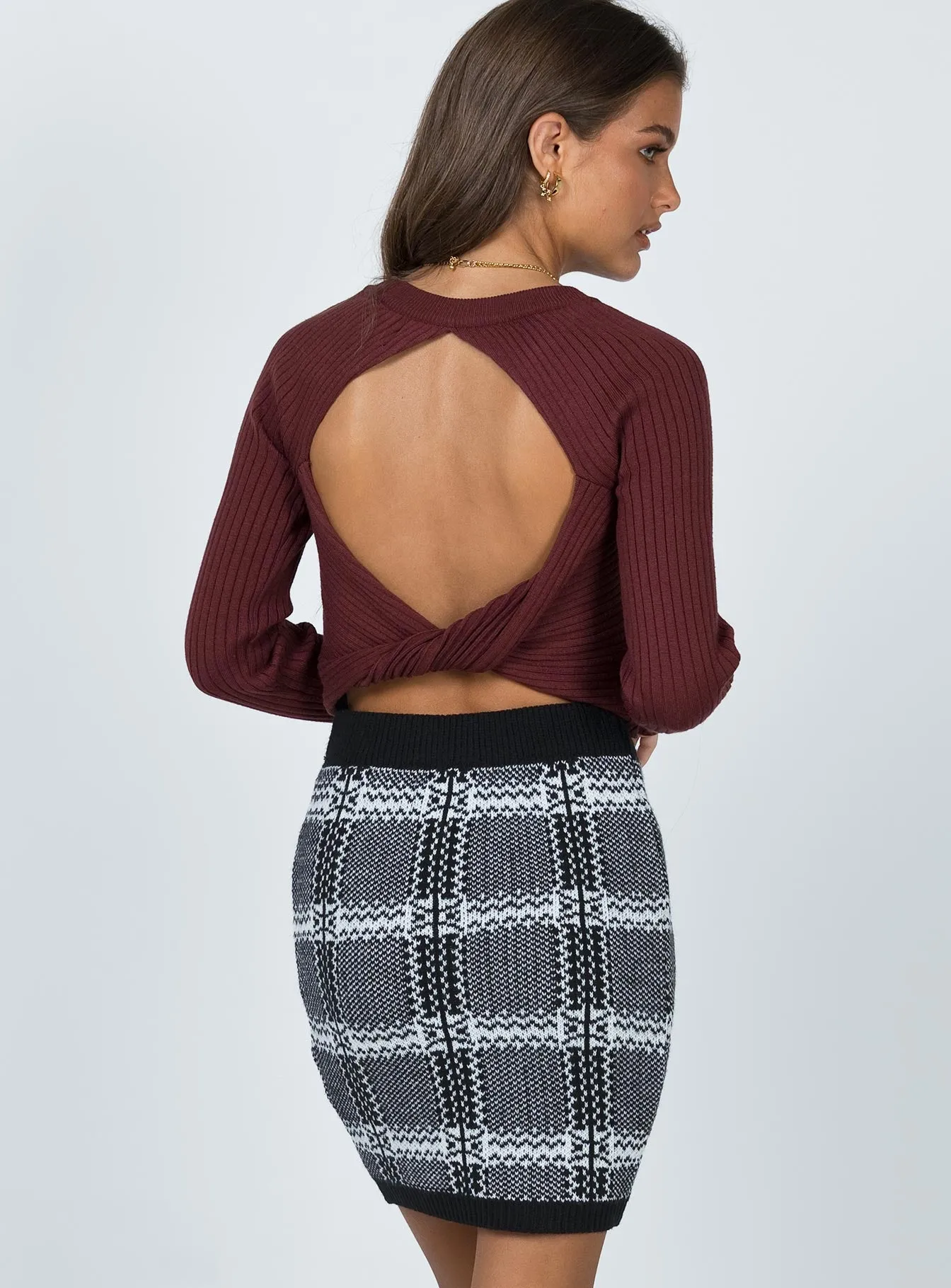 Tori Mini Skirt Black / White Runway Inspired