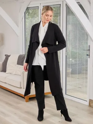 MachineWashable Structure LowMaintenance Care Carly Knitted Cardigan - Black