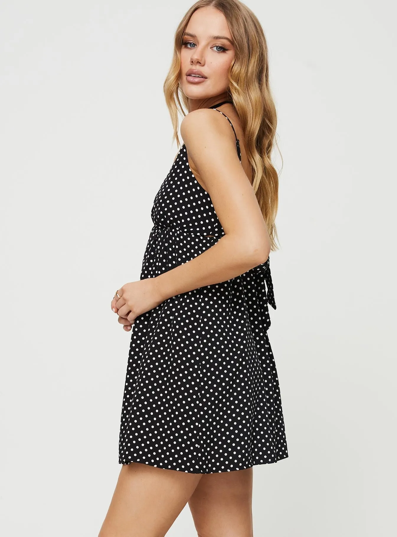Koko Mini Dress Black Polka Dot Easy Vibe