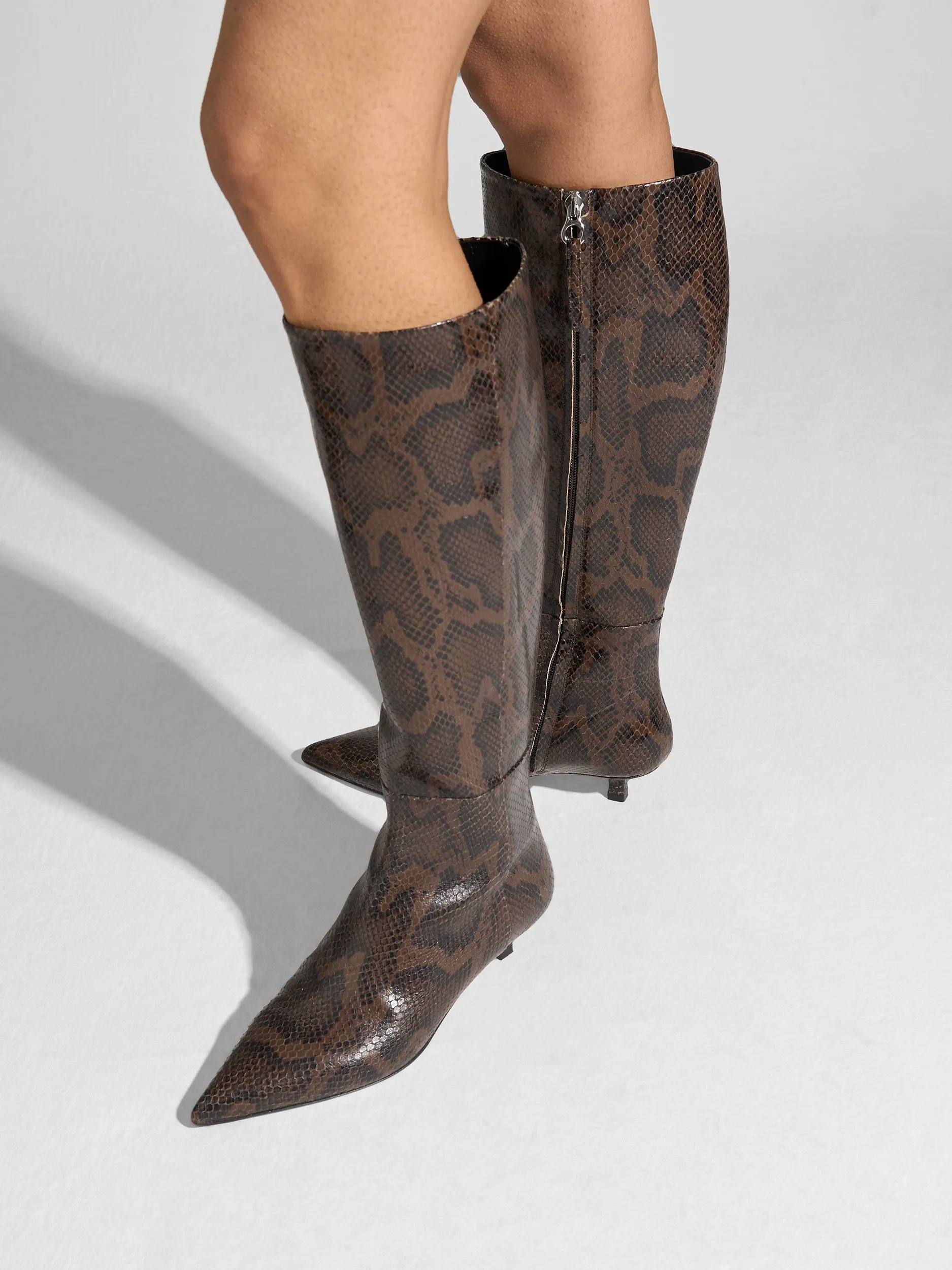 Slip   Resistant Lug Premium Leather Upgrade Sabrina Knee-High Boots