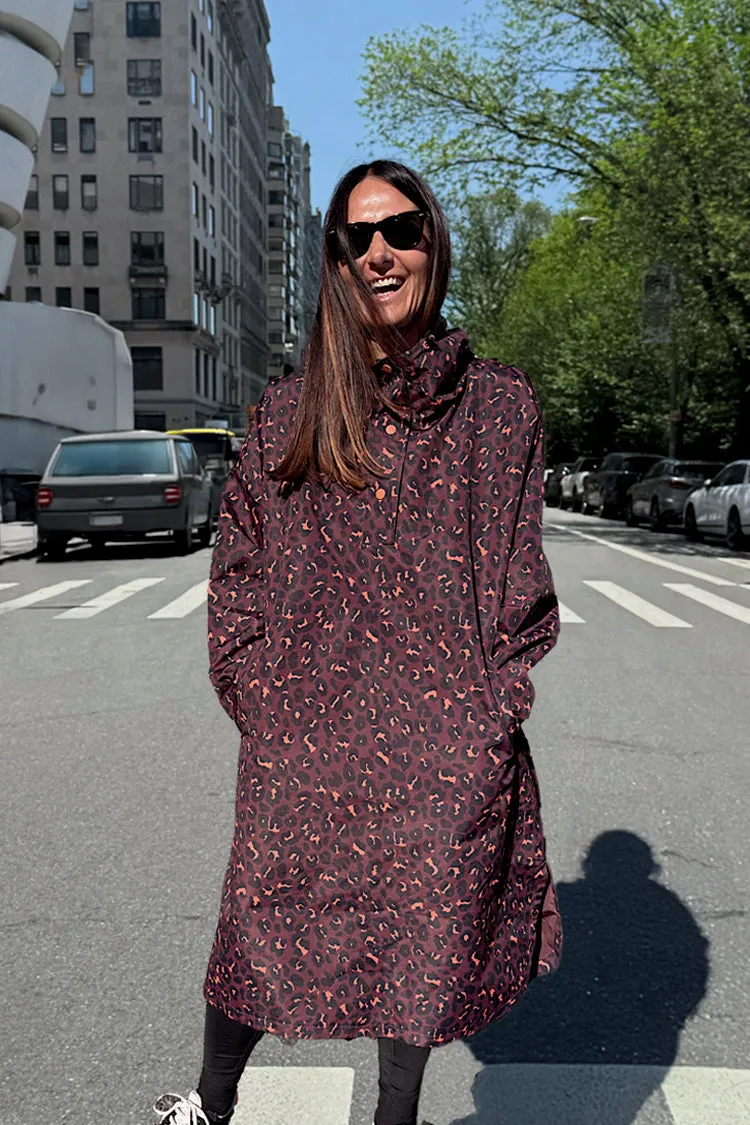 Anti Pilling Textile wrinkle free finish Leopard Rain Mac