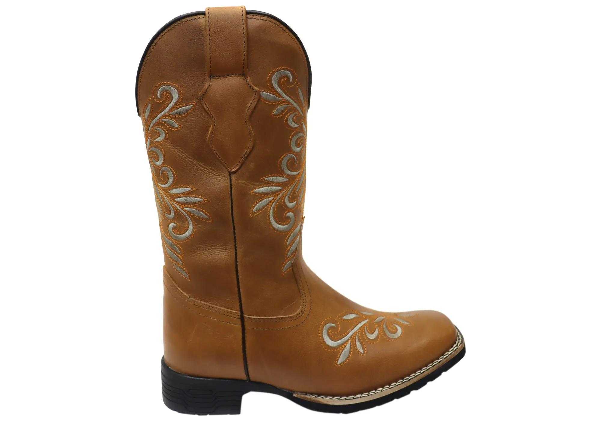 D Milton Belle Womens Comfortable Leather Western Cowboy Boots Mid Length