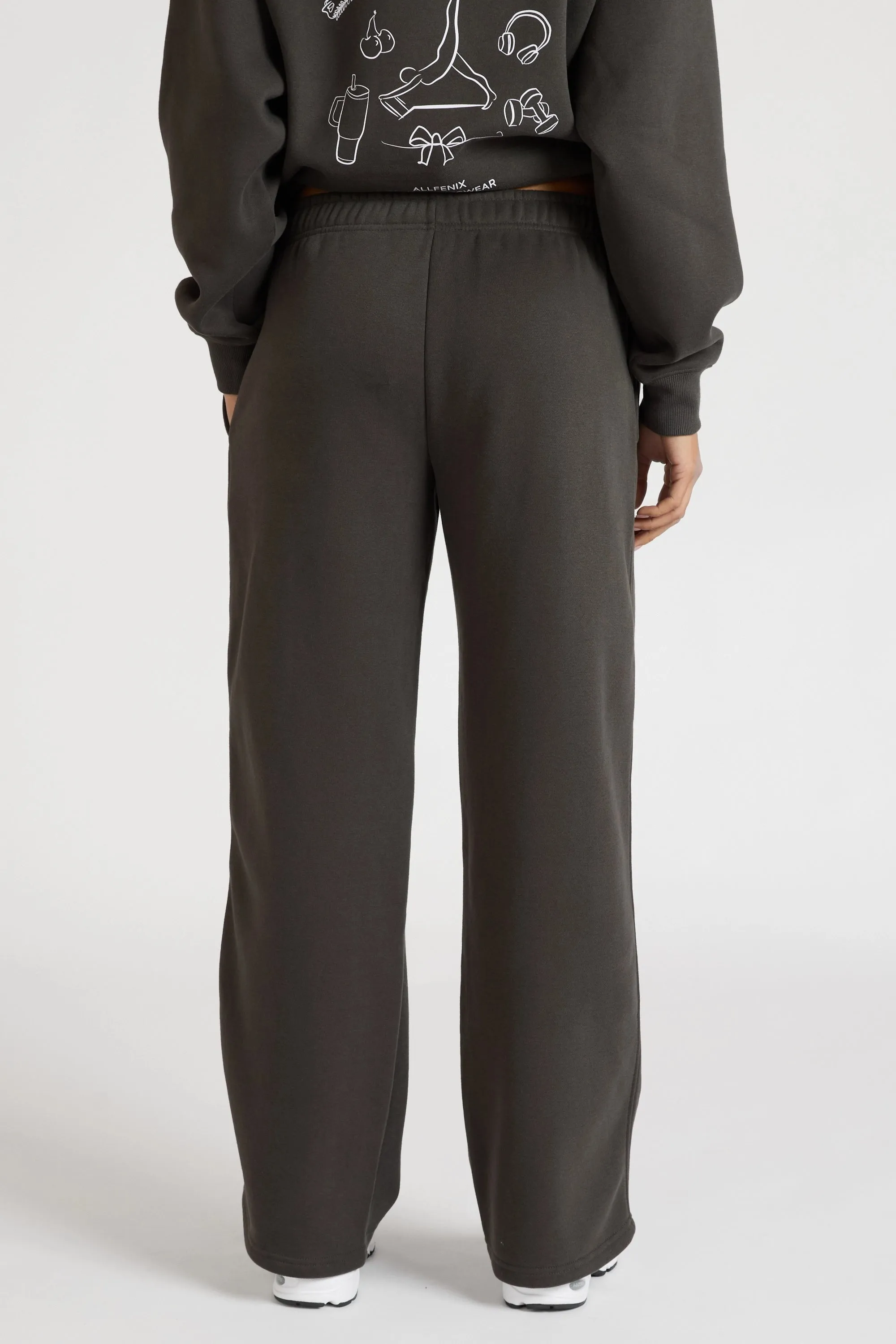 Wide Leg Track Pant Laser Cut Perforations