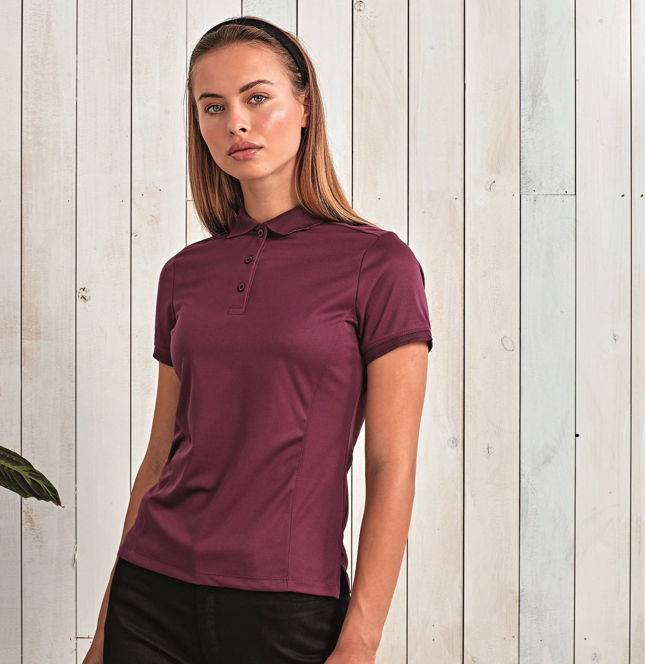 Sleek Fit Women's Coolchecker Pique Polo | BLACK