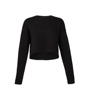 Women's Cropped Crew Fleece | BLACK Tweed