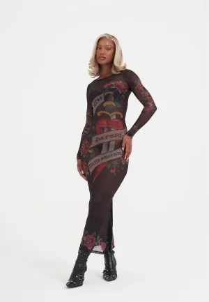 Womens Death Before Dishonor Mesh Dress - Red Versatile sundress