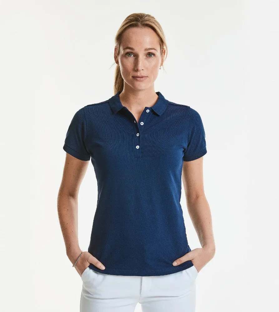 Women's Stretch Polo | AZURE BLUE All Season Wear Luxury clothing