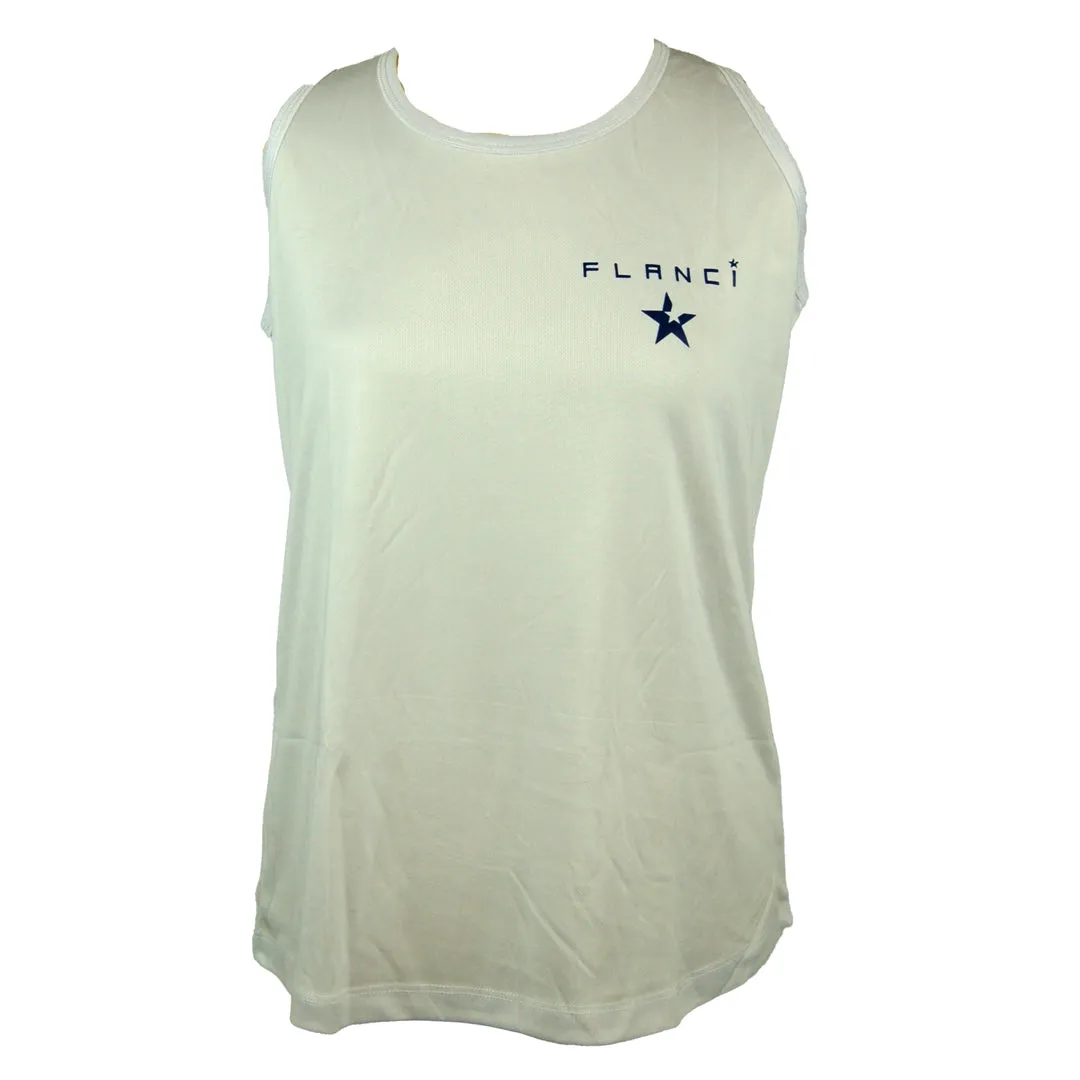 high pressure Workout Essential Women's Vest | FLANCI Logo White