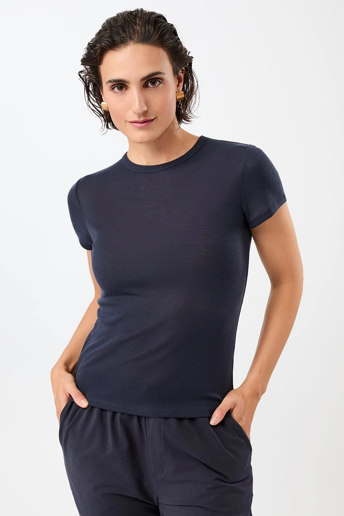 Simple Layer Flex Fit Wool T-Shirt - Night Sky