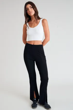 SnagFreeFabric Fine Knit Flare Zip Pant (Black)
