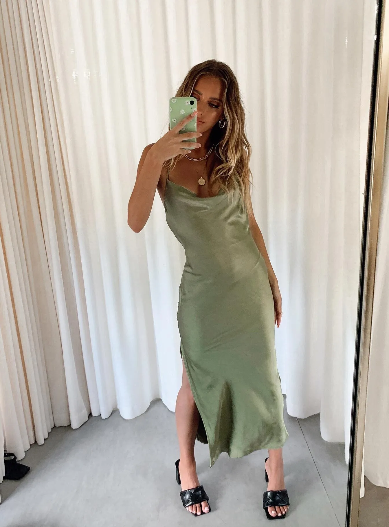 Casual Silhouette All-Occasion Look Alissa Midi Dress Green
