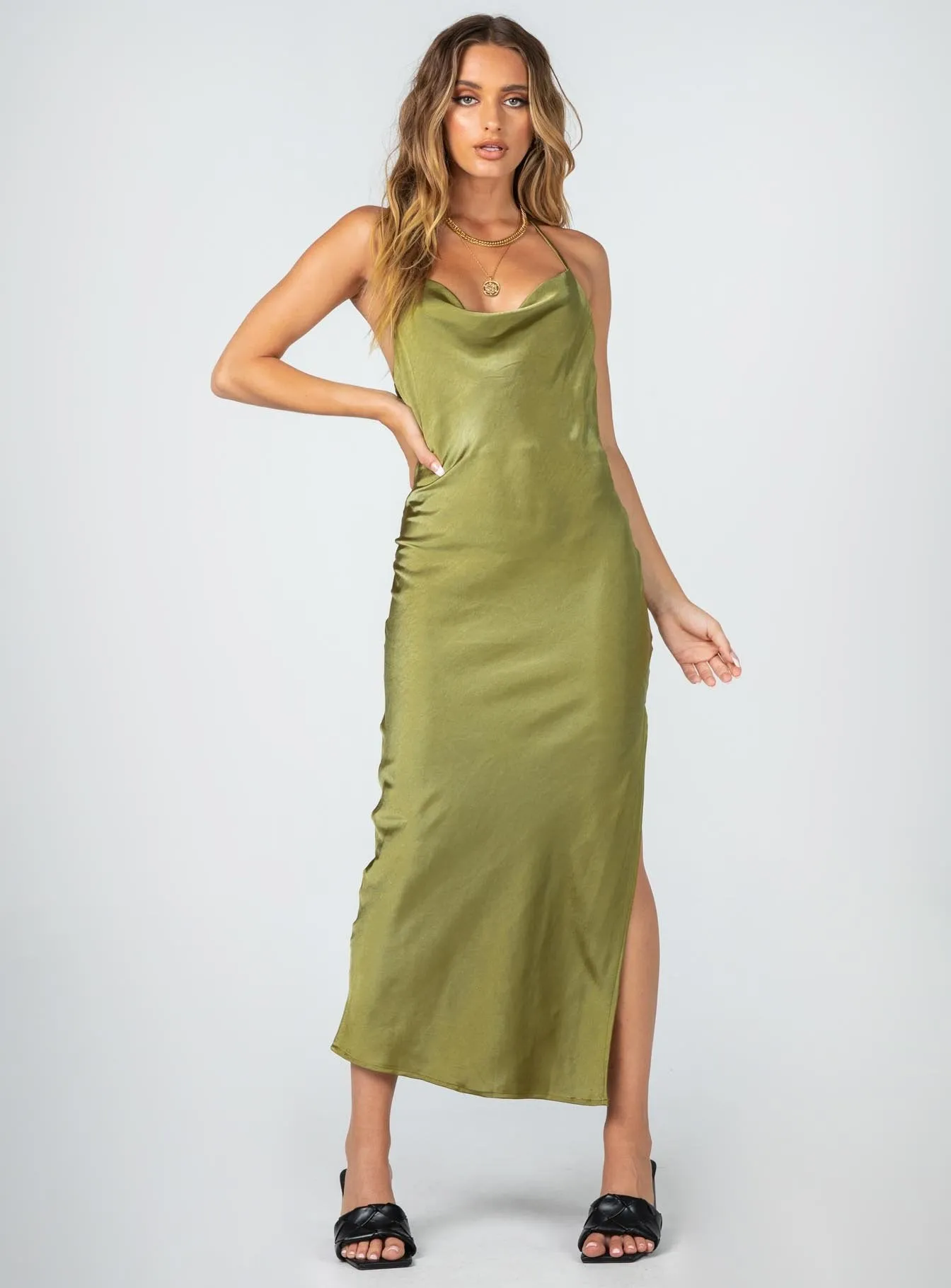 Influencer-Approved Clean Tone Alissa Midi Dress Green