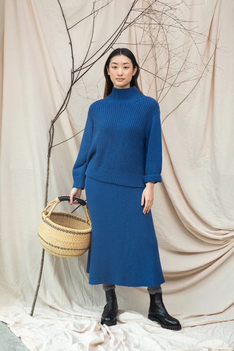 Tora Organic Cotton Knitted Jumper in Ink Blue Active Wear