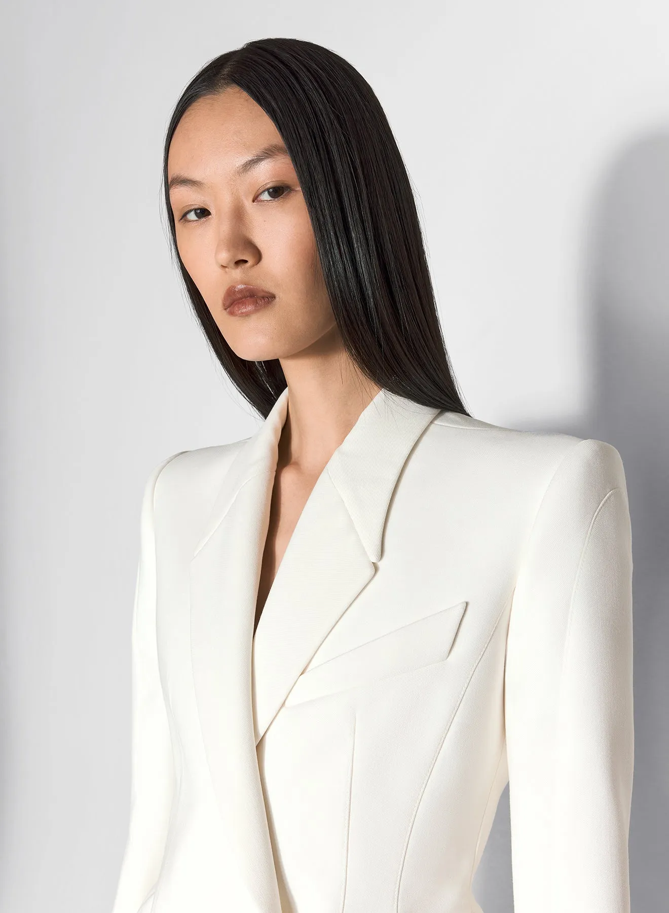 white mugler signature jacket AbrasionResistantEdging