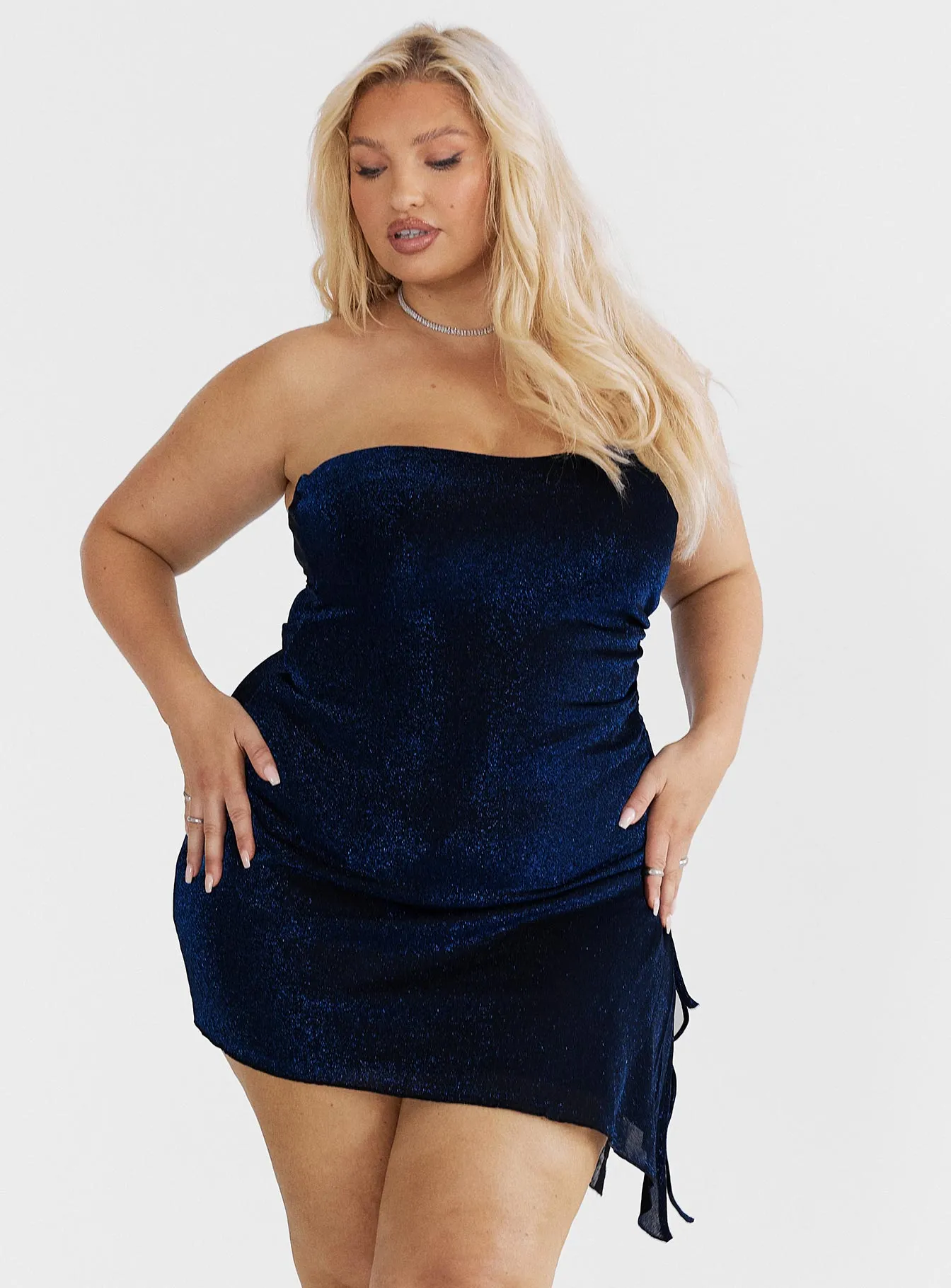 Vintage-Inspired Donelli Mini Dress Navy Curve