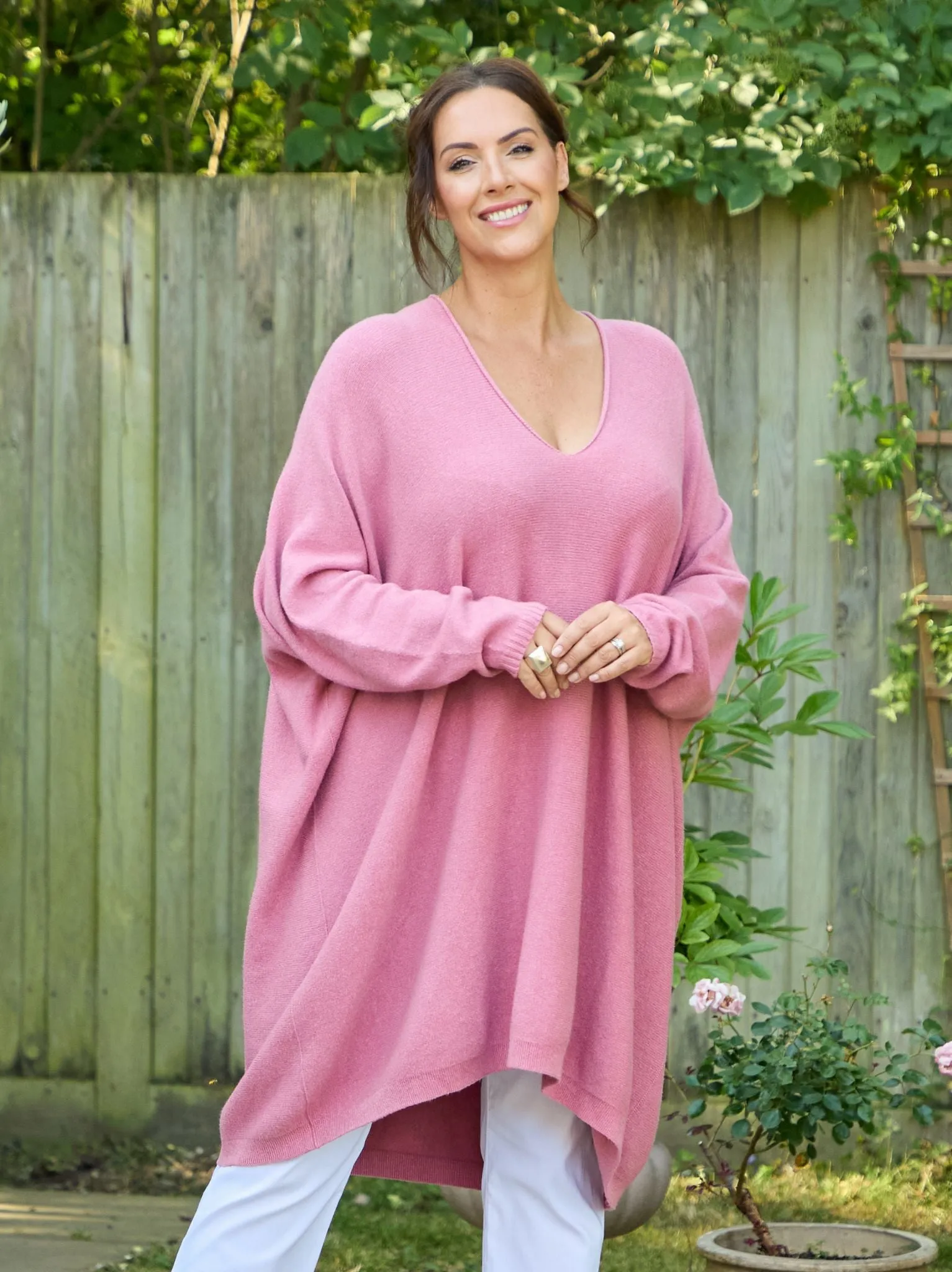 Yvette Knitted Jumper - Rose Bamboo Fiber Blend
