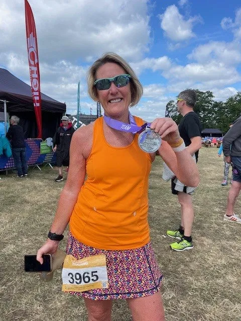 ZAAZEE Alana Racer-back Fitness Vest-Brazen Orange aluminum body