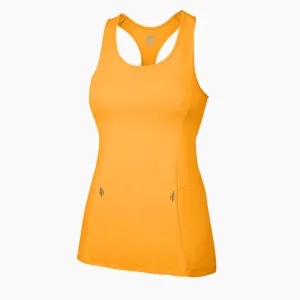 ZAAZEE Alana Racer-back Fitness Vest-Brazen Orange Lightweight Mesh Lining Durable Double Stitched Seams