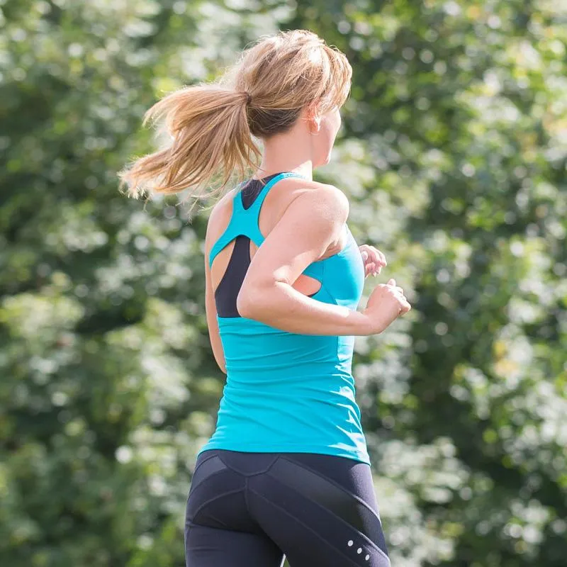 ZAAZEE Ella Open Backed Vest-Aqua Green Lightweight Material single - compartment