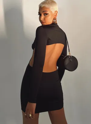 Zac Long Sleeve Mini Dress Black Grace Base
