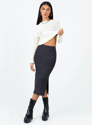 Zanna Midi Skirt Slate Wardrobe Classic Summer Picnic