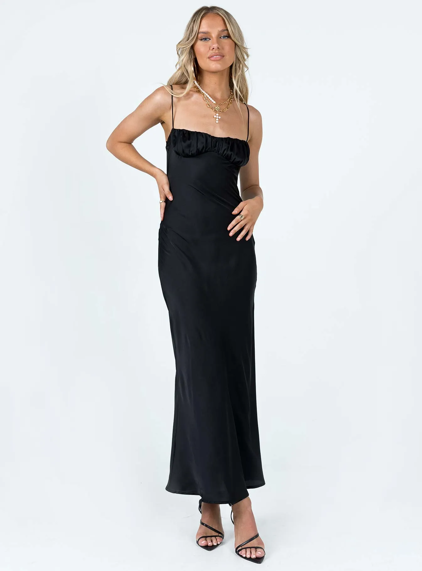 Zeller Maxi Dress Black Polished Motion