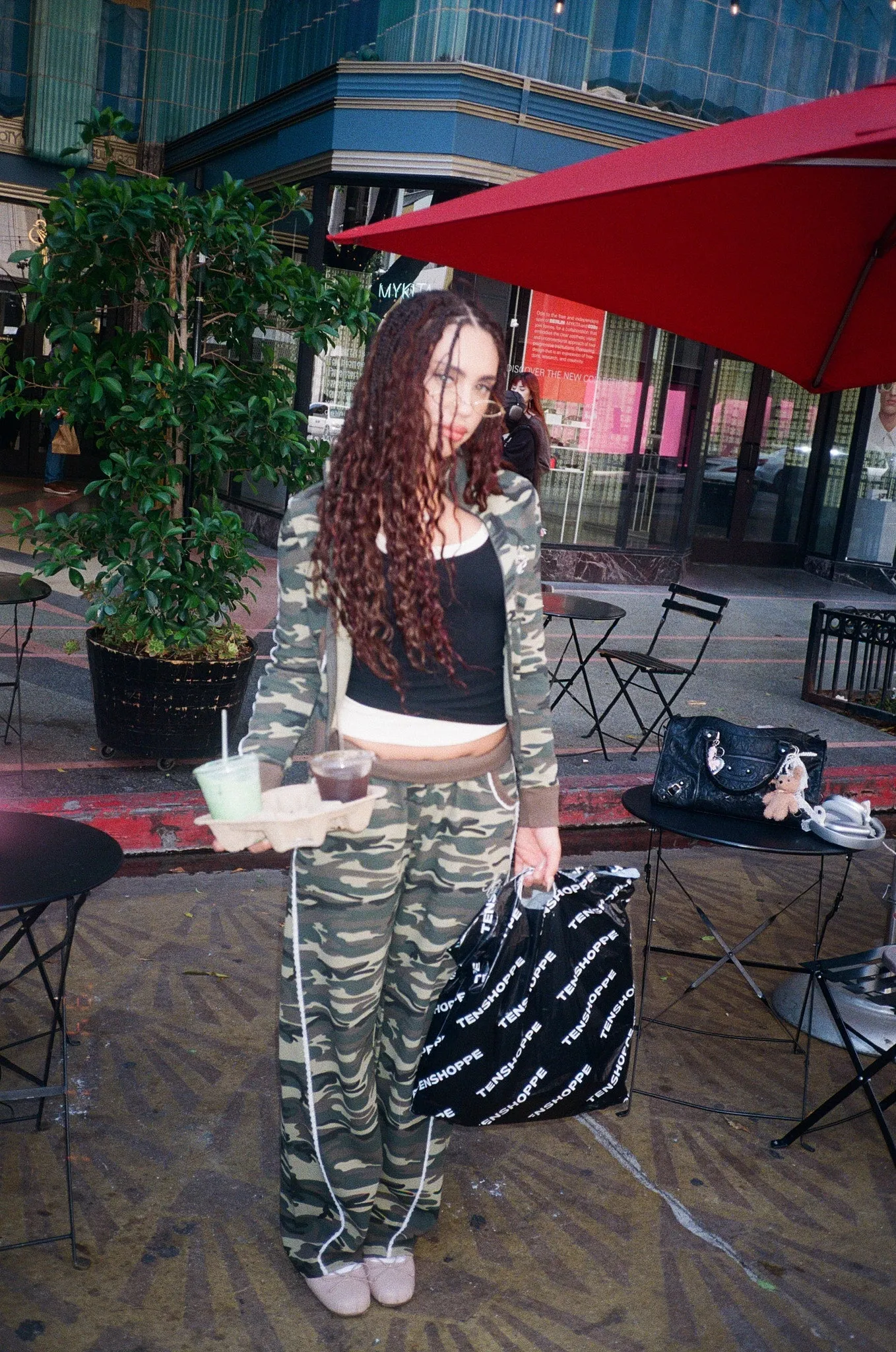 Premium Hoodie Sports Style ZIP UP CAMOFLAUGE CONTRAST RIBBING SWEATER