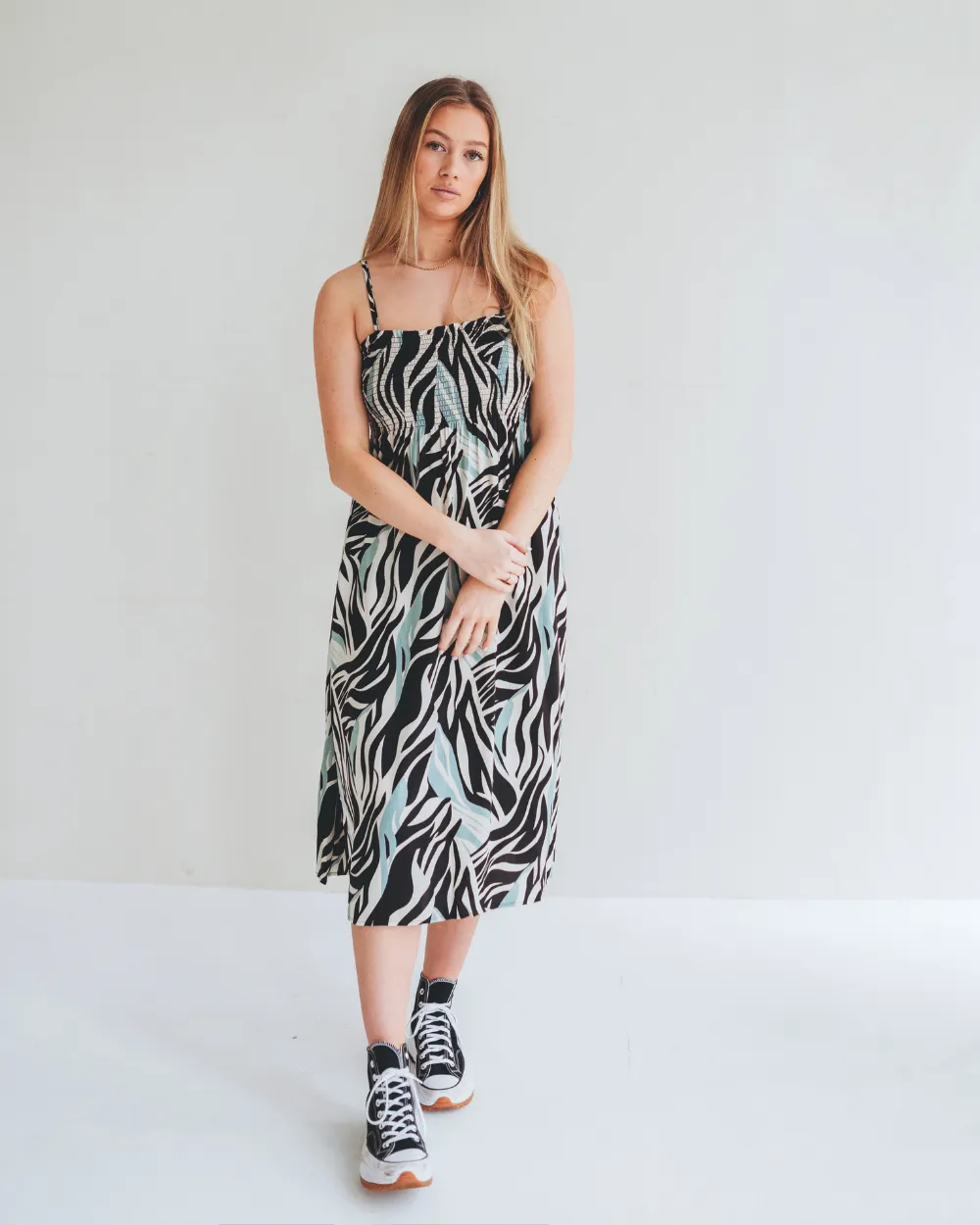 Trend Ready Zuri Multicolour Zebra Twirl Print Multifunctional Maxi Skirt