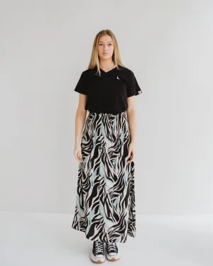Zuri Multicolour Zebra Twirl Print Multifunctional Maxi Skirt Boutique Exclusive
